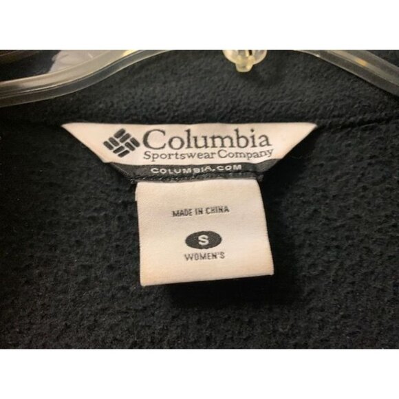 Black Columbia Full Zip Fleece Jacket with Tassels and Black Logo Size Small - Picture 3 of 5